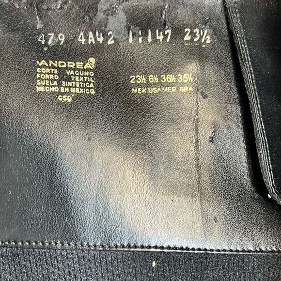 Botas Andrea Corte Vacuno color Black Forro Textil 23 1/2 6 1/2  36 1/2 35 1/2 - Picture 12 of 13